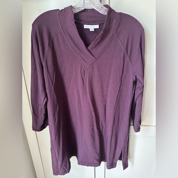 EUC J.Jill Burgundy Lounge Set: Tunic SZ ST Ankle Leggings SZ L - Picture 4 of 15